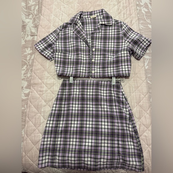 Brandy Melville John Galt purple top & skirt set. - Picture 1 of 6